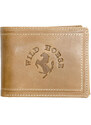 Kvalitní pánská kožená peněženka Wild Horse světlehnědá s koněm
