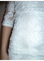 Dámské společenské šaty s krajkou midi bílé
