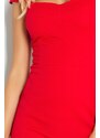 numoco Červené šaty s pěkným výstřihem model 4976545