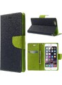 Pouzdro / kryt pro Apple iPhone 6 Plus / 6S Plus - Mercury, Fancy Diary NAVY/LIME