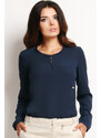 Awama Woman's Blouse A108 Navy Blue