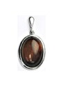 Čištín s.r.o. Stříbrný přívěsek, přírodní červené tygří oko, přívěsek s tygřím okem, P 1492