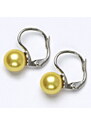 Čištín s.r.o. Náušnice s um. perlami, náušnice ze stříbra, žlutá perla se skutečným perleťovým leskem NK 1183