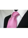 Šperky LAFIRA Style Pánská růžová klasická kravata s proužky - 8 cm