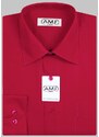 AMJ pánská košile červená jednobarevná JDP104, dlouhý rukáv, prodloužená délka