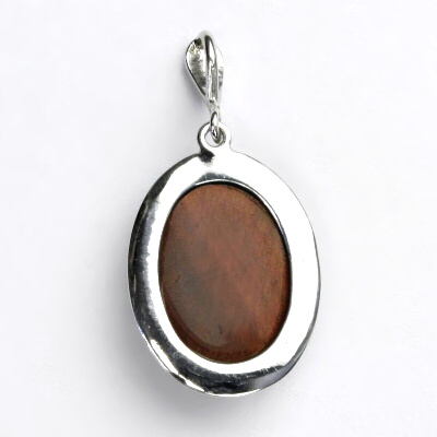 Čištín s.r.o. Stříbrný přívěsek, přírodní červené tygří oko, přívěsek s tygřím okem, P 1492